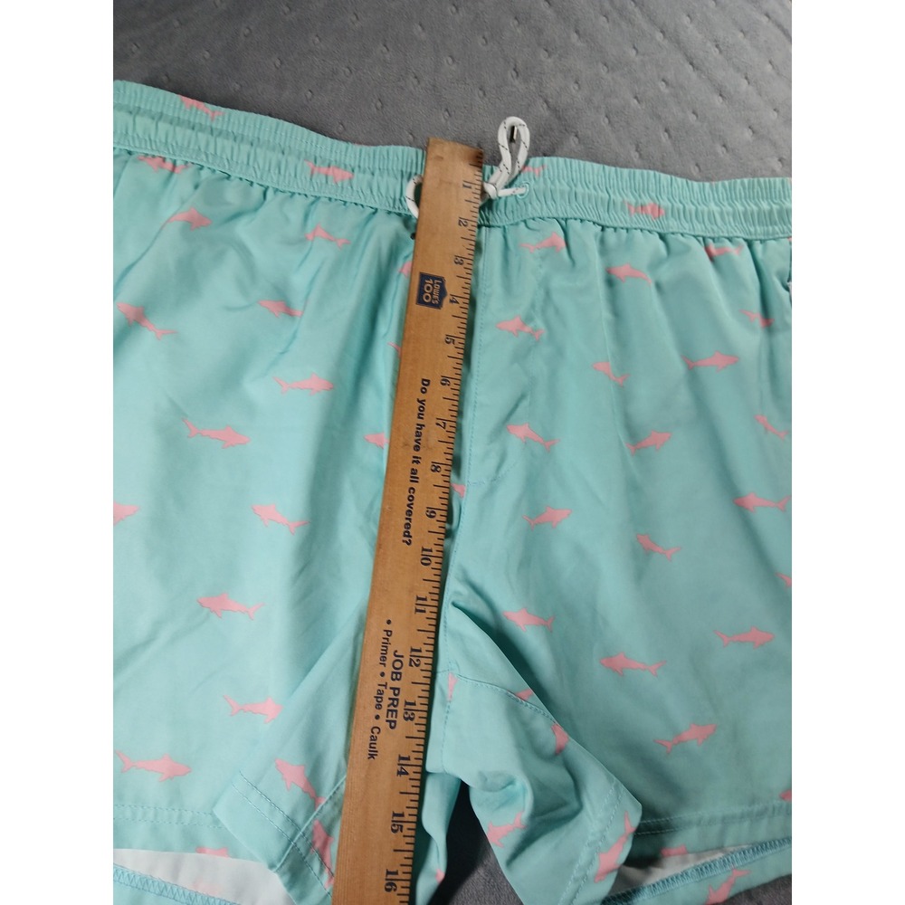 Brisira Mens Swim Trunks XL Light Blue Pink Shark Print Board Shorts Drawstring - Picture 5 of 12